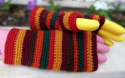 6 Stripes Fingerless Gloves