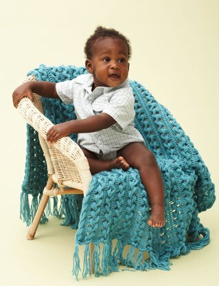 Hairpin Lace Baby Blanket in Bernat Softee Baby Solids