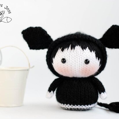 Black Angus Cow Doll named Lexi. Toy from the Tanoshi series.