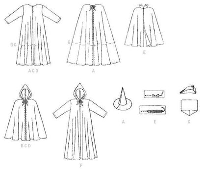 McCall's Children's, Boys' and Girls' Cape and Tunic Costumes M7224 ...