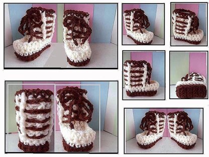 644, LACED MUKLUK BOOTIES OR SLIPPERS