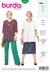 Burda Style Women's Asymmetric Top B6307 - Paper Pattern, Size 20-34