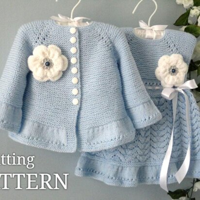 Knitted Baby Coat Baby Dress PATTERN by Elena Mitchell