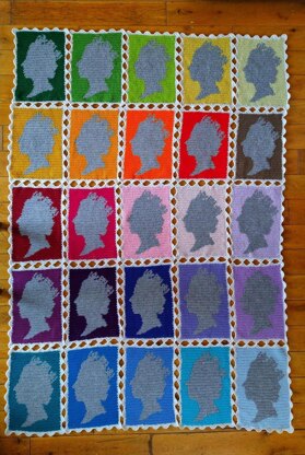 Queen Elisabeth Postage Stamps Blanket