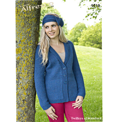 Knitted Jacket and Headband in Twilleys Freedom Alfresco Aran - 9210