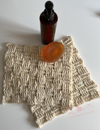 Basketweave crochet washcloth