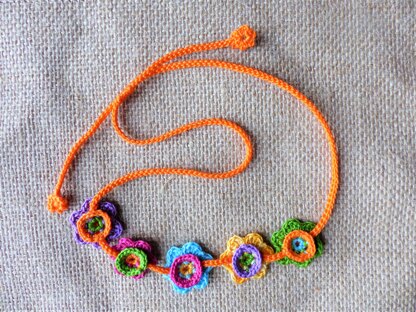 Kids bracelet, necklace and hairpin "Spring flower"