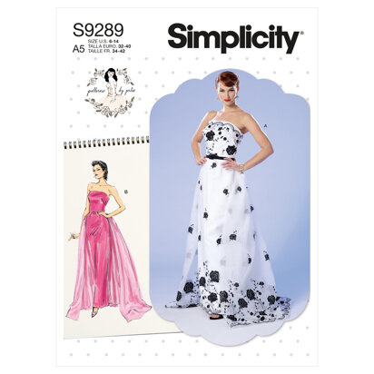 Simplicity Misses' Strapless Dress, Detachable Train & Belt S9289 - Sewing Pattern