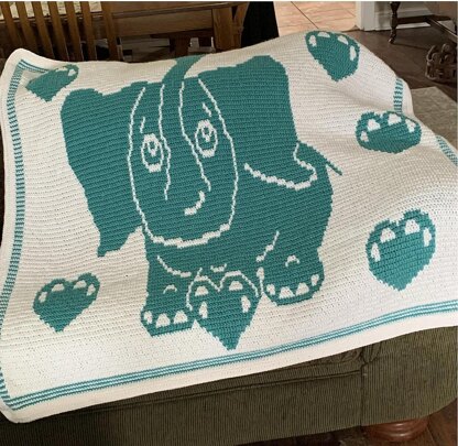 LovePrints Elephant Blanket