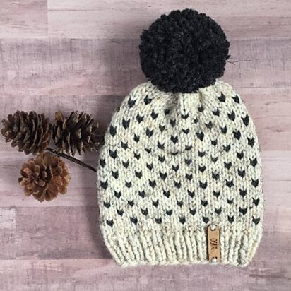 Wheat and Charcoal Beanie