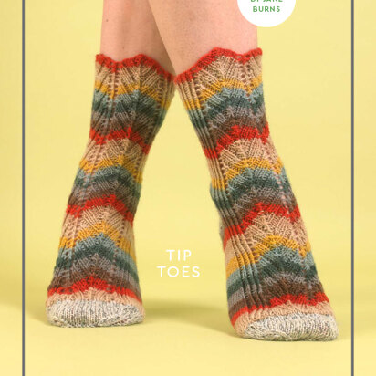 "Tip Toes Socks" - Free Socks Knitting Pattern in Paintbox Yarns Socks