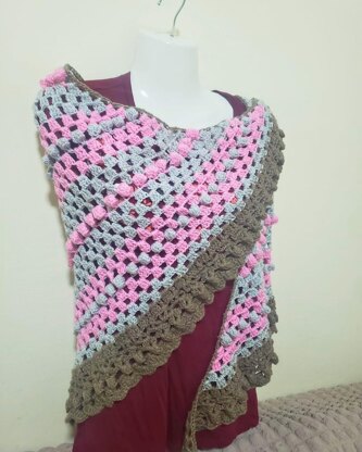 Triangular Popcorn Shawl