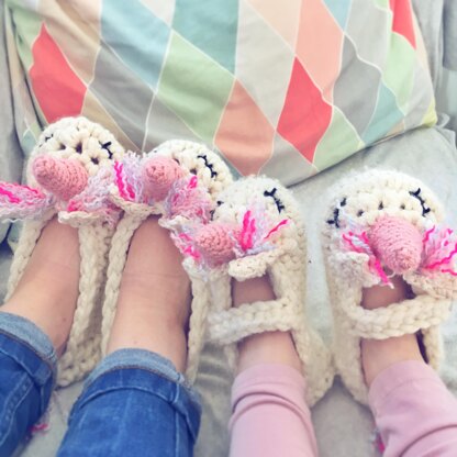 Thread the Love Unicorn Slippers Crochet pattern by the Amber | LoveCrafts