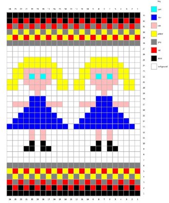 Little Girl Colourwork Chart