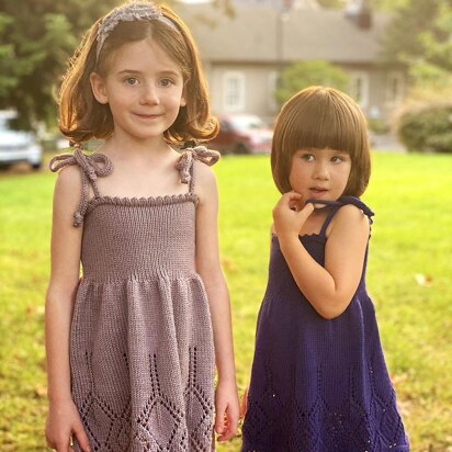 "Wild Irises" Girls Dress - knitting pattern