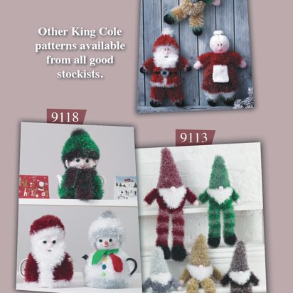 Christmas Wine Bottle Covers Knitted in King Cole Tinsel Chunky & Dollymix DK - 9146 - Downloadable PDF
