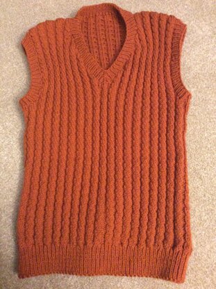 Dad's Cabled Vest in Caron Simply Soft - Downloadable PDF