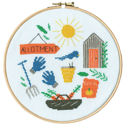 Bothy Threads Allotment Cross Stitch Kit - 17.5cm circle