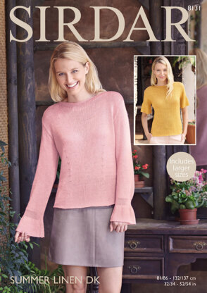 Woman's Tops in Sirdar Summer Linen DK - 8131 - Downloadable PDF