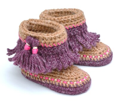 Baby Moccasin Tassel Fringe Booties