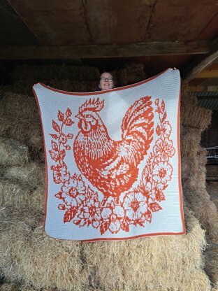 Floral Flock Chicken Mosaic Blanket