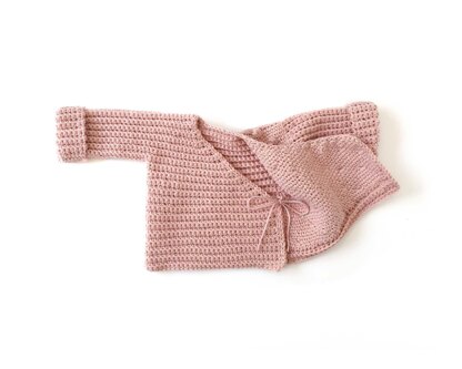 Size 1-3 months- NEO Crochet Crossed Baby Jacket