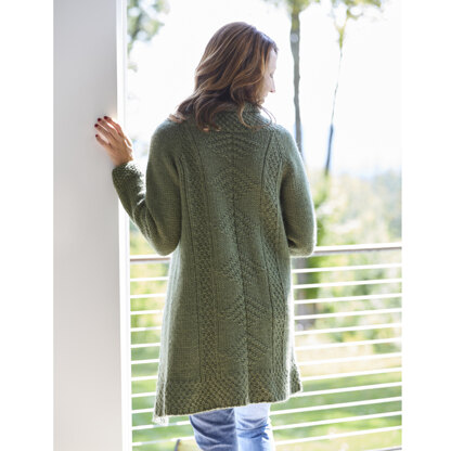 815 Moss Fern Cardigan - Knitting Pattern for Women in Valley Yarns Valley Yarns Berkshire Bulky