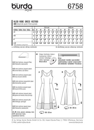 Burda Dresses Sewing Pattern B6758 - Paper Pattern, Size 8-18