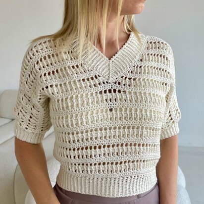 Crochet V-neck sweater