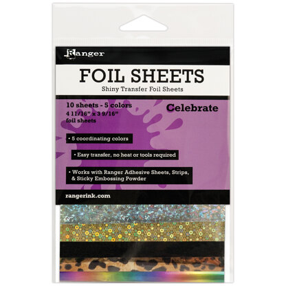 Ranger Shiny Transfer Foil Sheets 10/Pkg - Celebrate