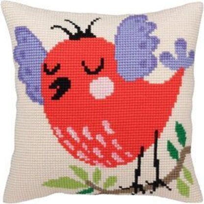 Collection D'Art Spring Tweet II Cross Stitch Cushion Kit - Multi
