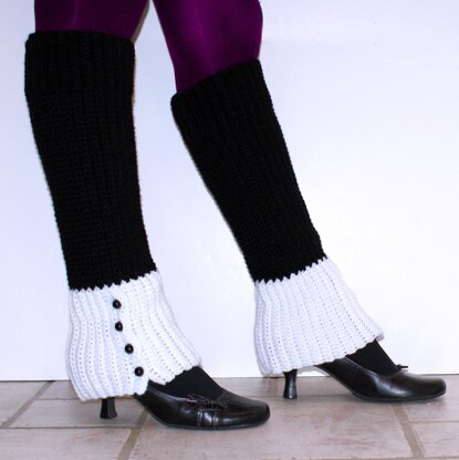 Dowager Faux Spats Leg Warmers