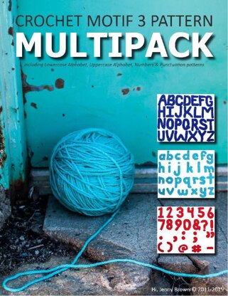 3 Pattern Multipack: Uppercase Alphabet, Lowercase Alphabet, and Number & Punctuation Motif Patterns