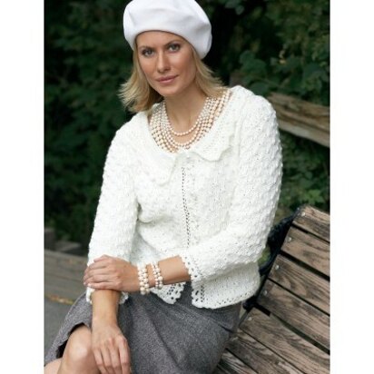 Lace Edge Cardigan in Bernat Satin