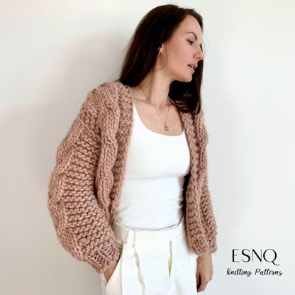 Cable knit cardigan Sequoia Knitting pattern by Julia Piro