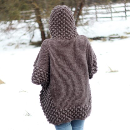 Hooded Raspberry poncho