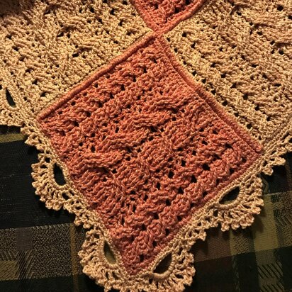 Wheat Cabled Heirloom Baby Blanket