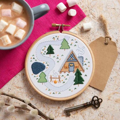 Hawthorn Handmade Log Cabin Mini Embroidery Kit - 10.2cm