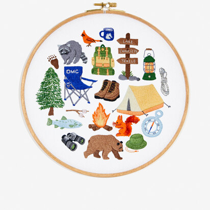 DMC Camping Embroidery Pattern - PAT2054 - Downloadable PDF