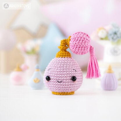 Crochet Pattern for Kawaii Perfume from "AradiyaToys Kawaii” collection, Amigurumi Pattern (Amigurumi Tutorial PDF File), Keychain Beginner Amigurumi Handmade DIY by AradiyaToys (Olka Novytska)