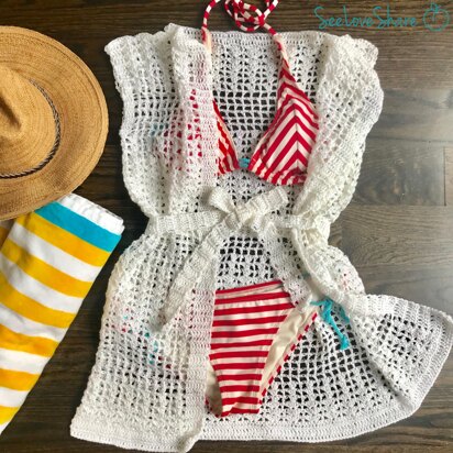 Crochet Shells & Squares Coverup