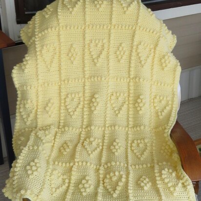 Hearts & Bobbles Baby Blanket