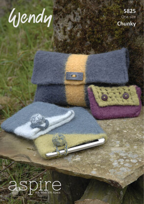 Felted Accessories, Clutch Bag, Purse and Tablet Cover in Wendy Aspire Chunky - 5825