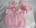 Knitting pattern for 16 inch Doll, Dress Bonnet and Shoes