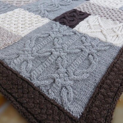 Textured Landscape Throw - knitting pattern
