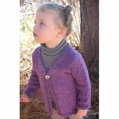 Knitting Pure & Simple 296 Girl's One Button Cardigan