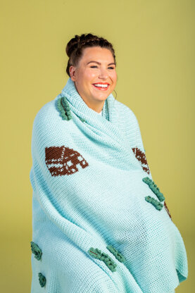 Cuddly Cabin Afghan - Free Blanket Crochet Pattern For Home in Paintbox Yarns Simply DK by Paintbox Yarns