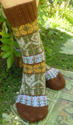 Cats in the Garden Socks