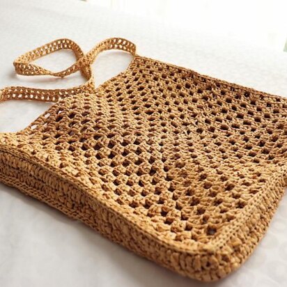 Granny Square Raffia Bag