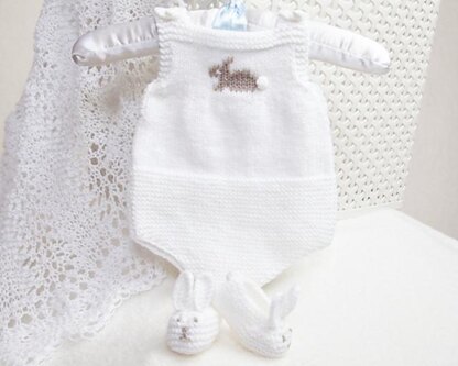 Premature to Newborn Romper with Bunny Slippers